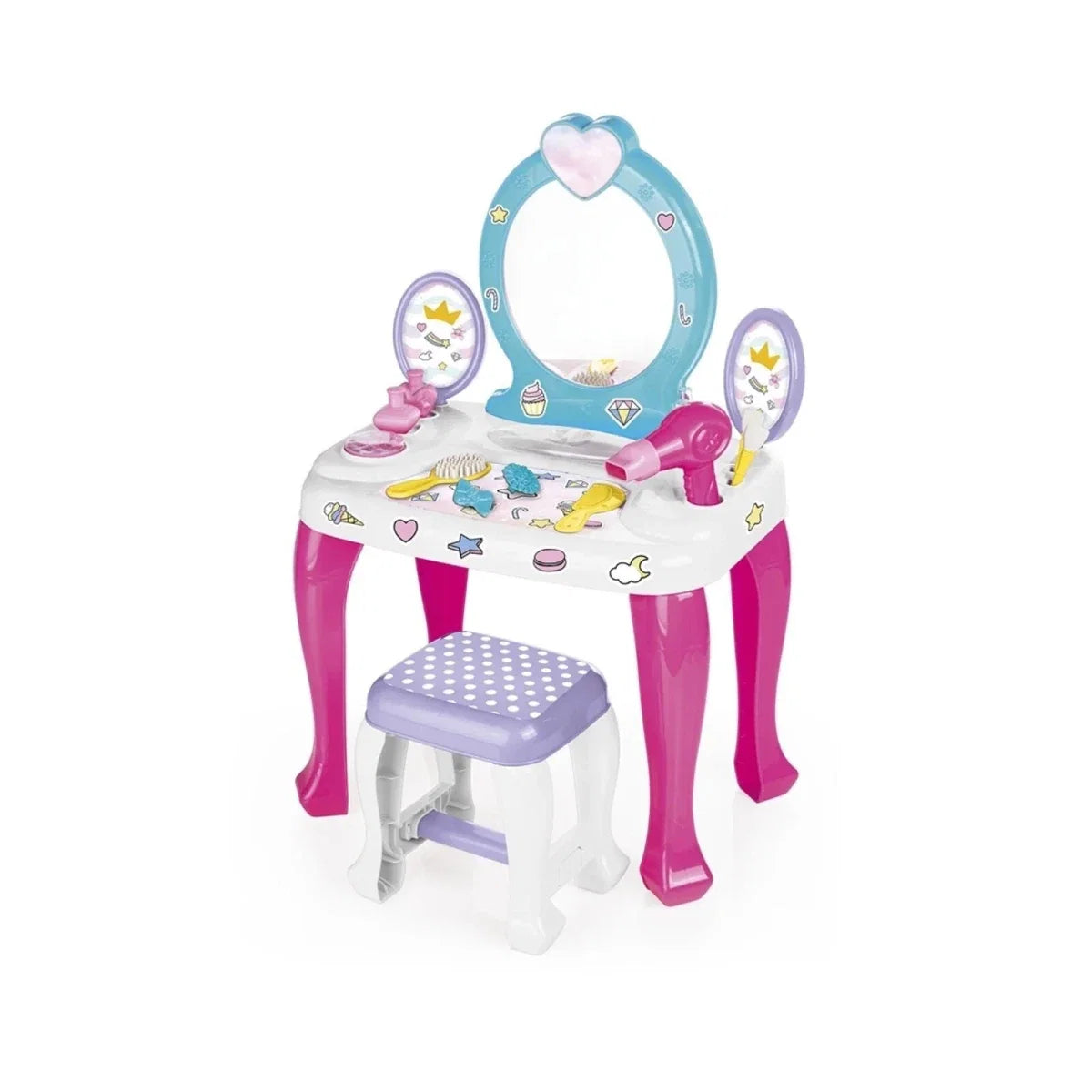 Dolu Unicorn Vanity Table & Stool - Pink