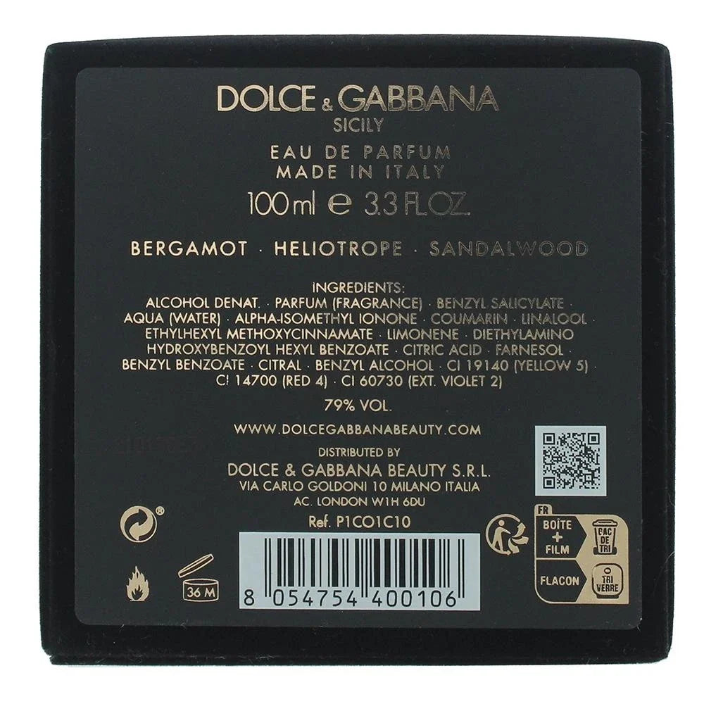 Dolce & Gabbana Velvet Sicily Eau De Parfum 100ml Spray