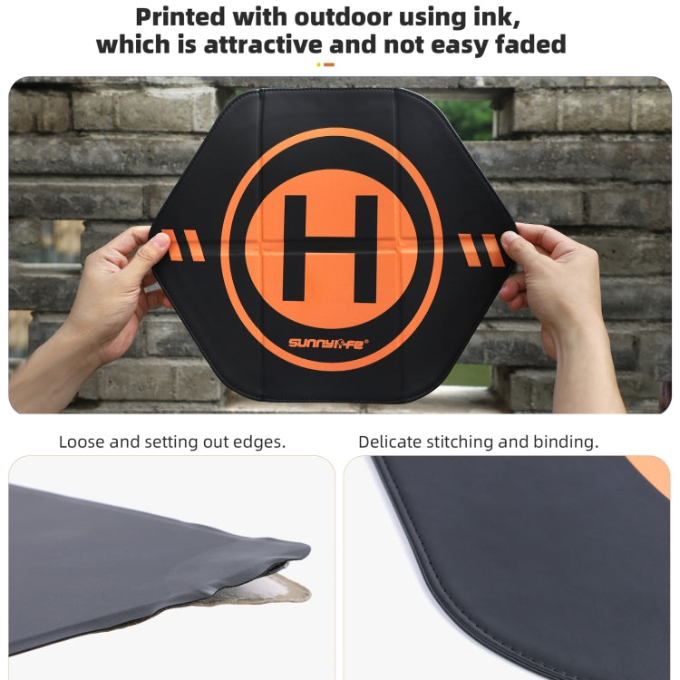 Sunnylife Drone Landing Pad 35cm Fast-Fold Double-Sided Leather Waterproof Helipad for DJI Neo / Avata 1 / 2 / Mini Series (Yellow+Orange)