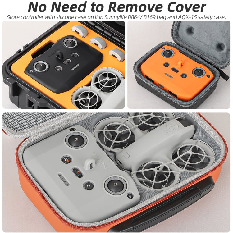 For DJI Neo / Mini 4 Pro / RC-N3 / RC-N2 / RC-N1 Sunnylife Controller Protective Cover Silicone Case with Neck Strap (Orange)