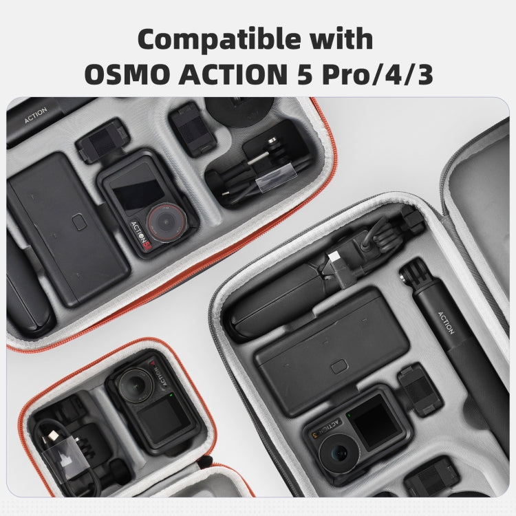 For DJI Osmo Action 5 Pro / 4 / 3 Sunnylife Portable Carrying Case Mini Standard Combo Bag (Black)