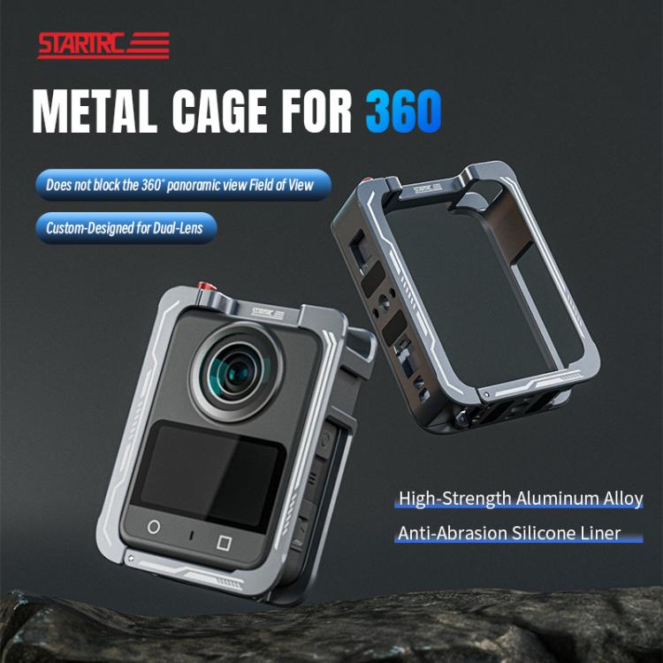 For DJI Osmo 360 STARTRC Metal Cage Frame with Cold Shoe, For DJI Osmo 360