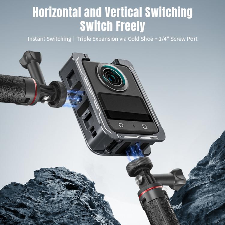 For DJI Osmo 360 STARTRC Metal Cage Frame with Cold Shoe, For DJI Osmo 360