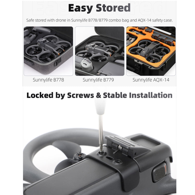 For DJI Avata 2 Sunnylife Battery Anti-release Buckle Clip Lock-up Anti-falling Battery Safety Lock Buckle Guard (Black)