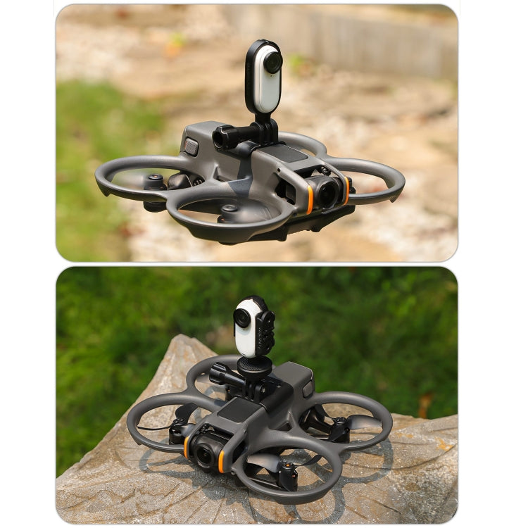 For DJI Avata 2 Sunnylife Action Camera Holder Mount Drone Light Bracket Lamp (Black)