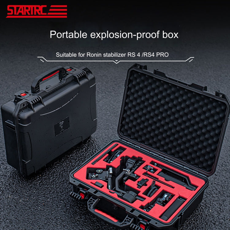 For DJI RS4/  RS4 Pro STARTRC ABS Waterproof Shockproof Suitcase Portable Storage Box (Black)