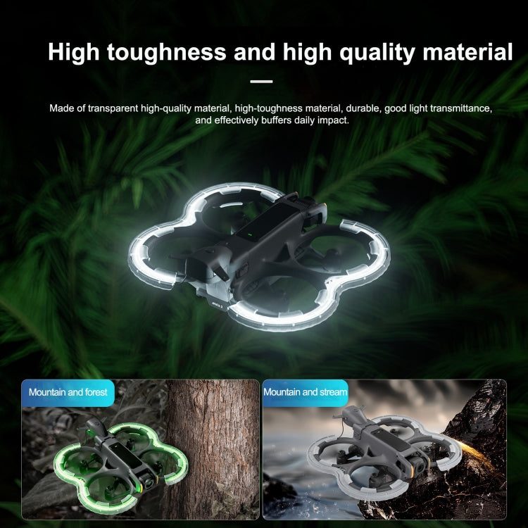 For DJI Avata 2 STARTRC Drone LED Propeller Protective Guard Anti-collision Ring (Transparent)
