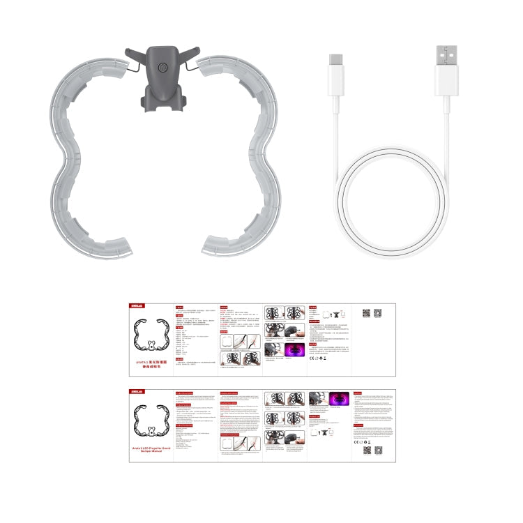 For DJI Avata 2 STARTRC Drone LED Propeller Protective Guard Anti-collision Ring (Transparent)