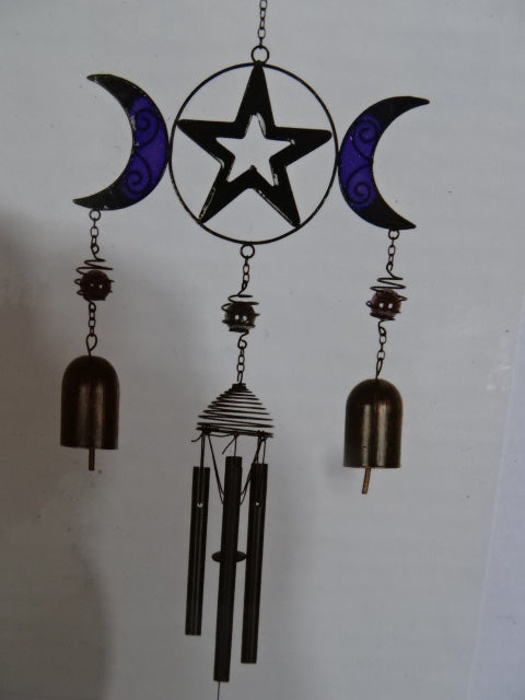 Triple Moon Wind Chime With Bells