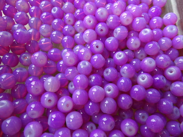 Orchid Opalite 8mm Glass Beads