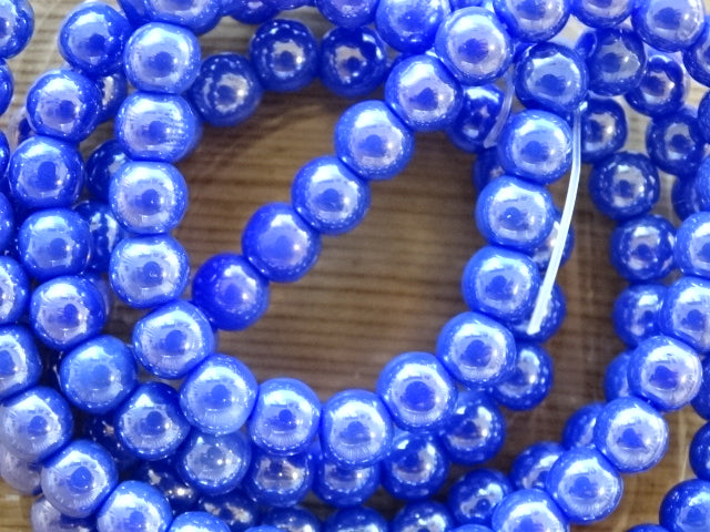 Ab Forget-Me -Not Shimmer'   6mm Glass Beads