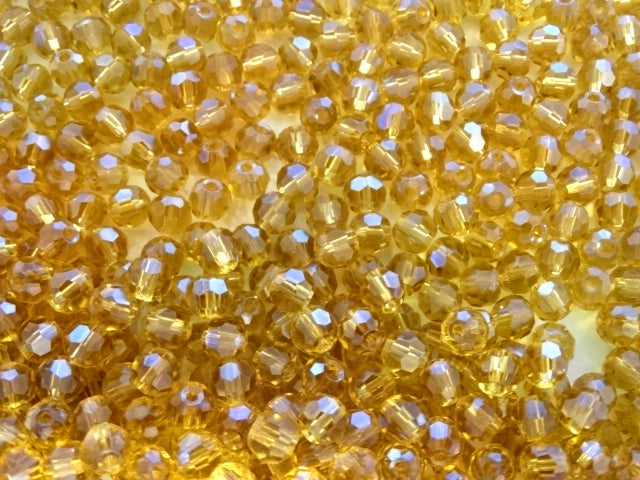 'Soft Brown'  6mm  Imitation Austrian Crystal Faceted Glass Beads