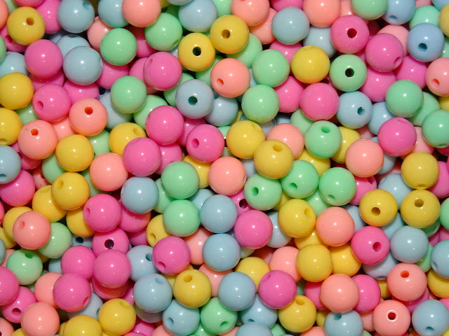 'Perfect Pastels' Random Mix   8mm Acrylic Beads