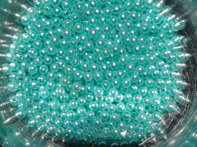 Simply 'Ice Blue Pearl' 4mm Acrylic Pearl Beads