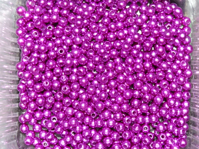 Simply 'Magenta'  4mm Acrylic Pearl Beads