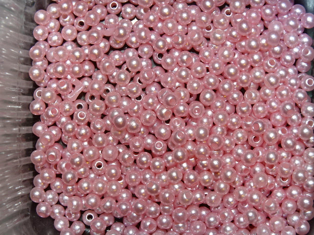 Simply 'Petal Pink' 4mm Acrylic Pearl Beads