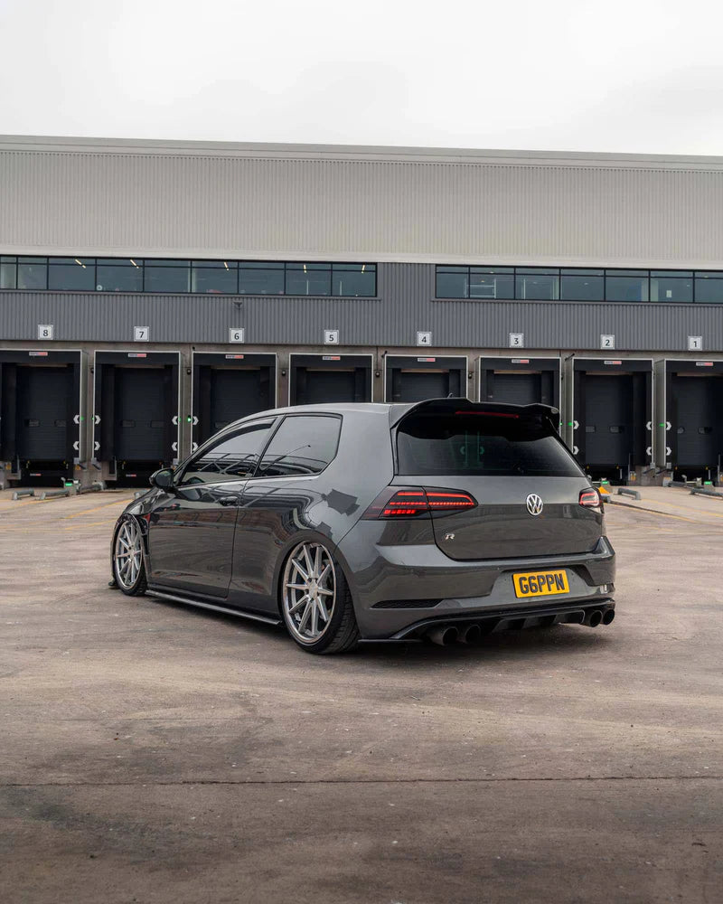VW GOLF R MK7.5 EVO-1 GLOSS BLACK REAR DIFFUSER BY ZAERO (2017-2020)