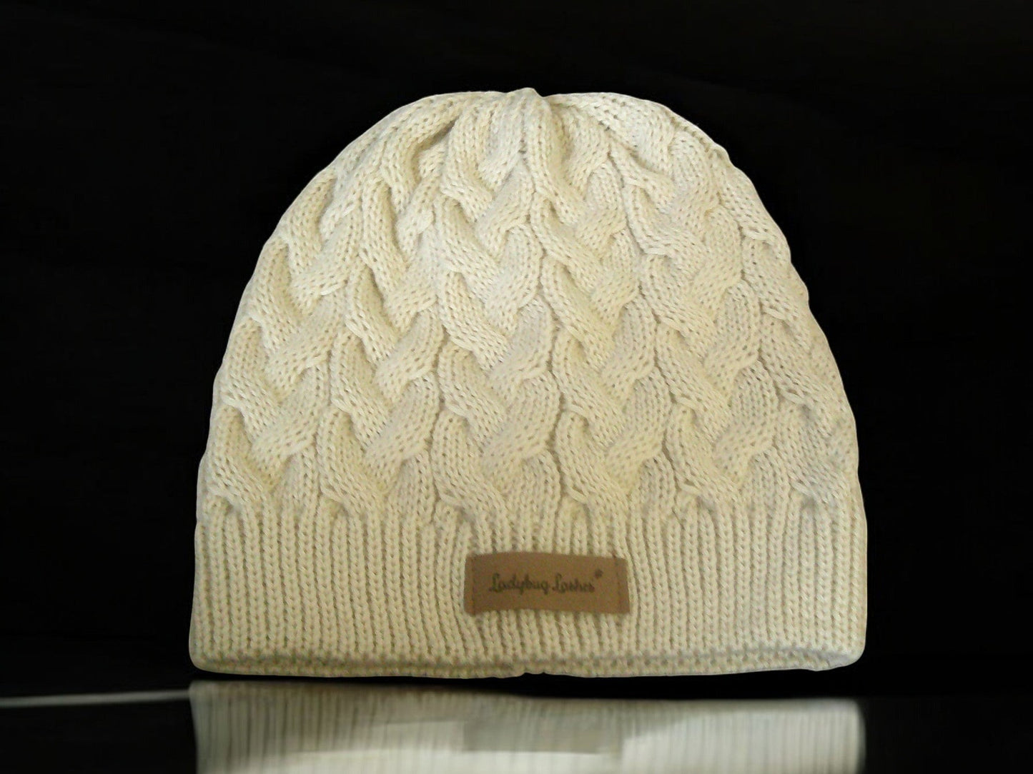 Cable Knit Ladybug Lashes Beanie