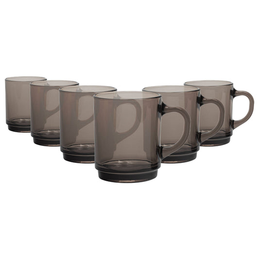 260ml Smokey Versailles Coffee Glasses - Pack of Six