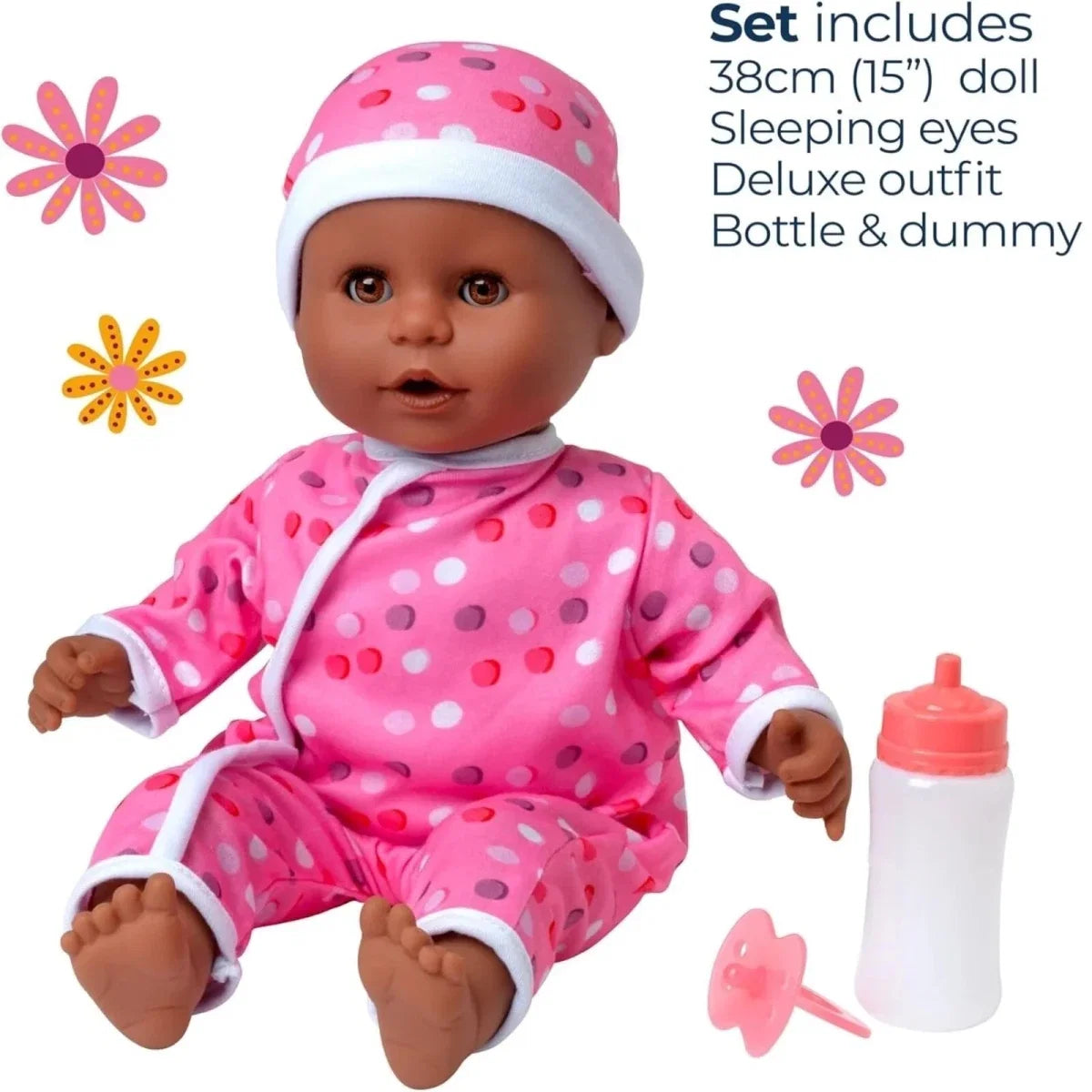 Dolls World Little Treasure Black Baby Girl 38 cm