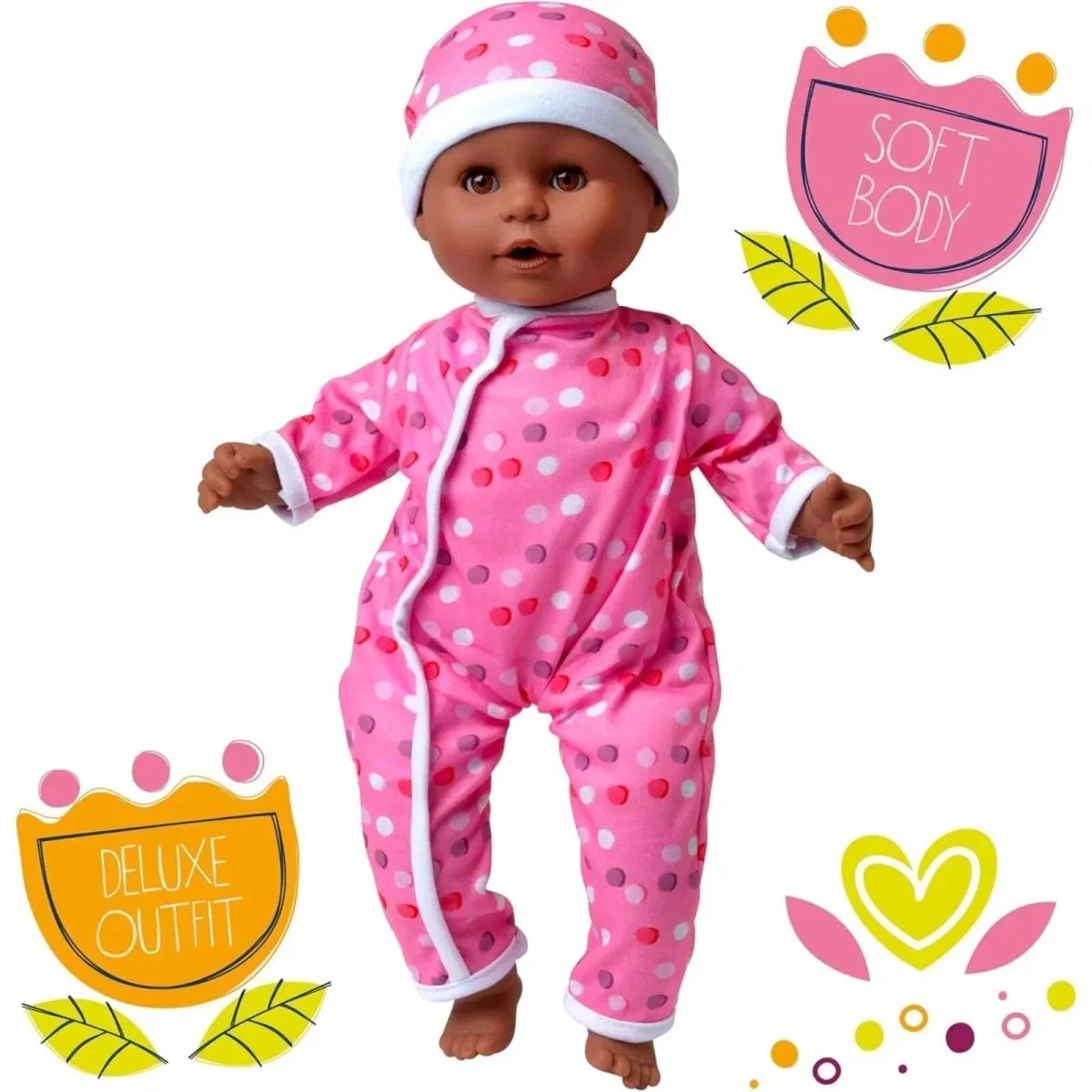 Dolls World Little Treasure Black Baby Girl 38 cm