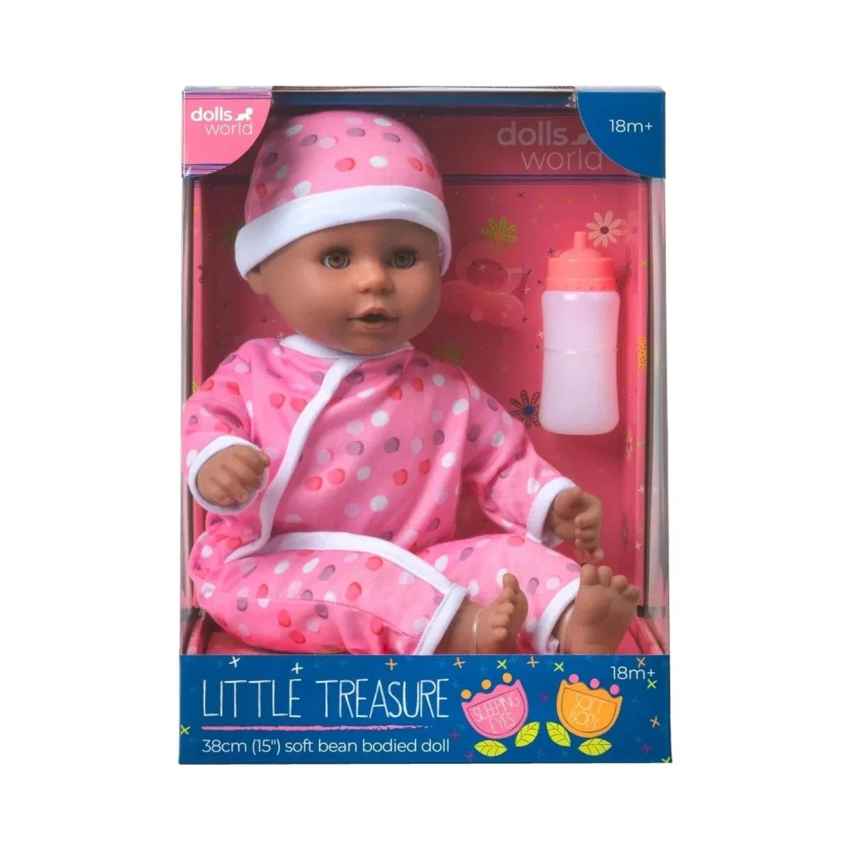 Dolls World Little Treasure Black Baby Girl 38 cm