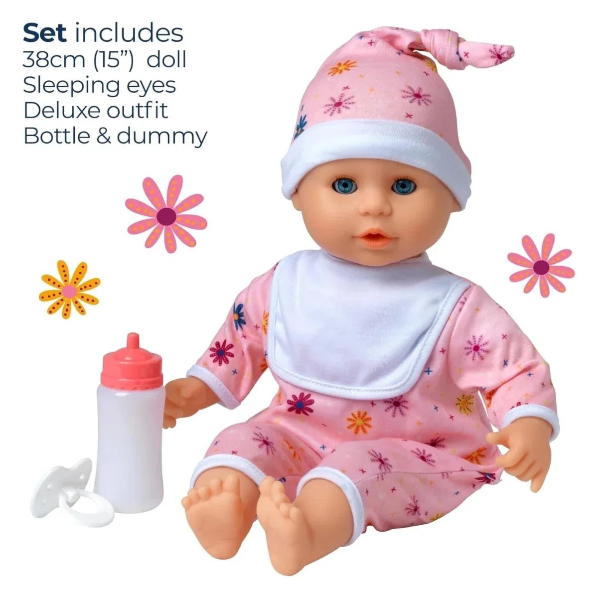 Dolls World Little Treasure White Baby Girl 38cm