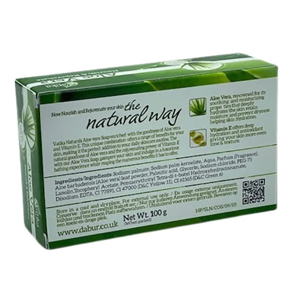 Vatika Aloe Vera Nourish & Rejuvenate Soap for Hydrated, Healthy Skin 100g
