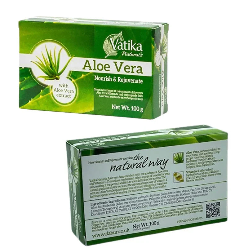 Vatika Aloe Vera Nourish & Rejuvenate Soap for Hydrated, Healthy Skin 100g