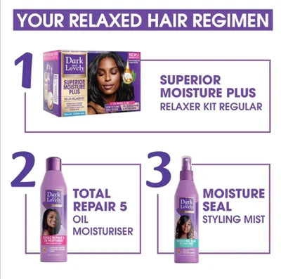 Dark & Lovely Superior Moisture Plus No Lye Relaxer Kit - Regular 9oz