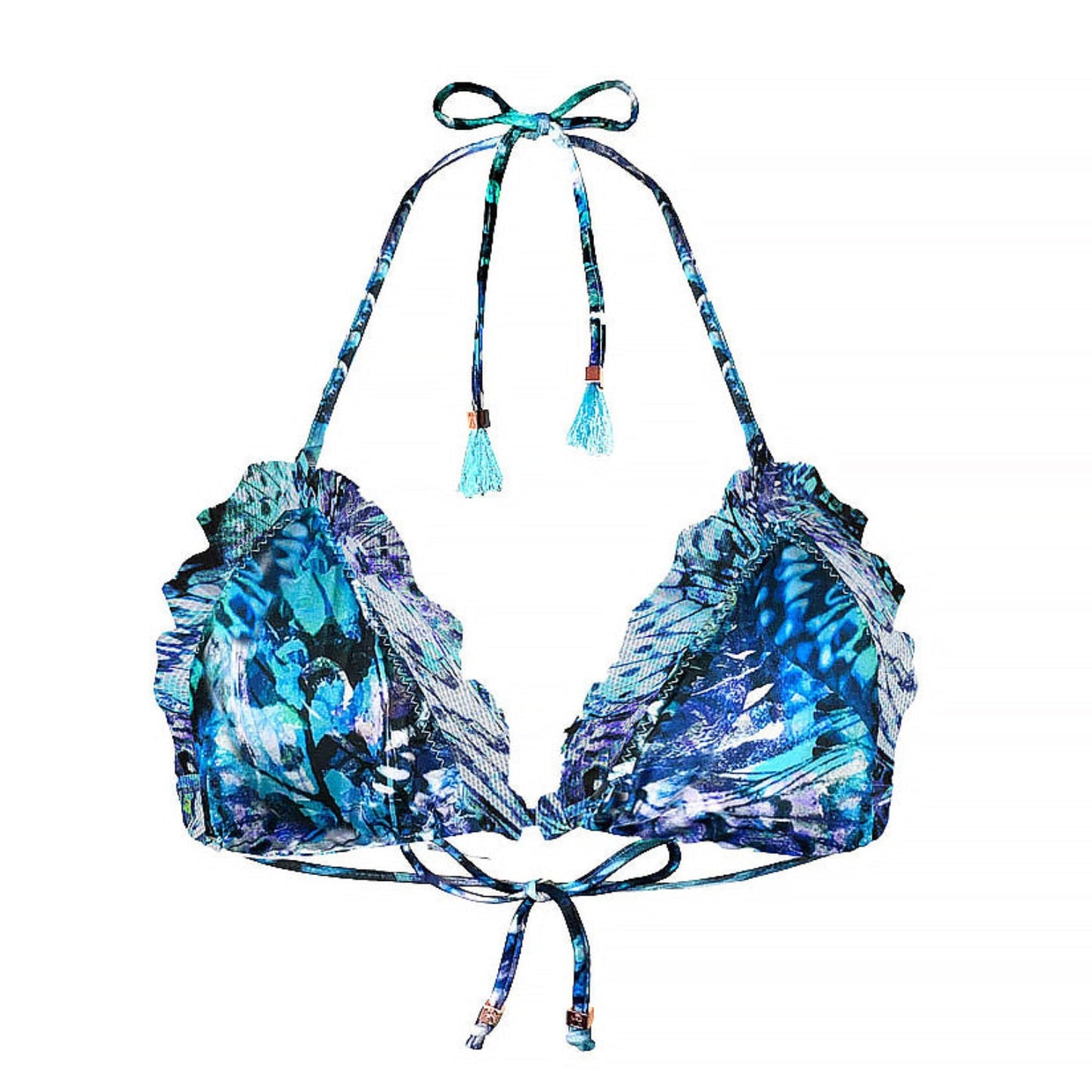 Boho Style Ibiza Bikini Top Blue Butterfly Carmen