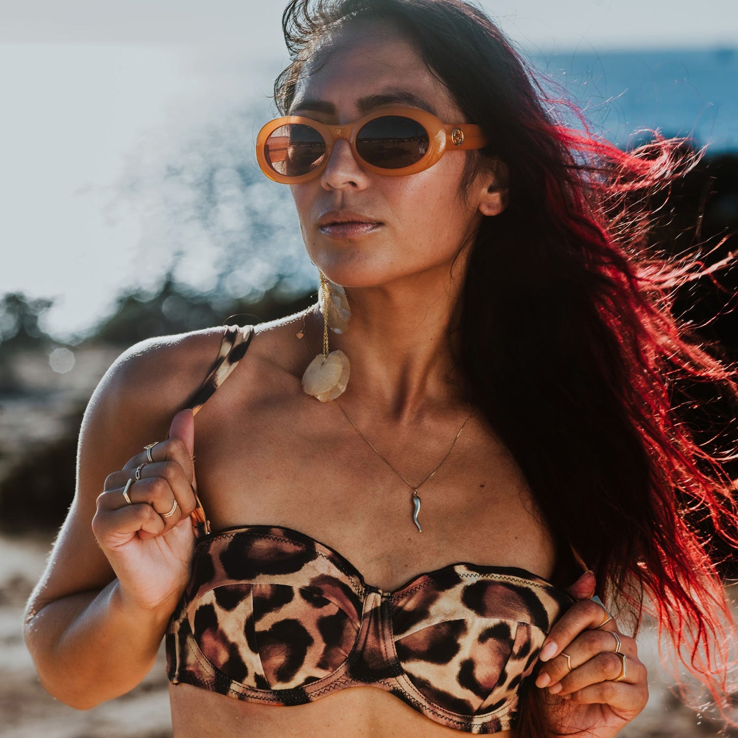 Leopard Print Bikini Top – Artisan Sustainable Swimwear from Ibiza