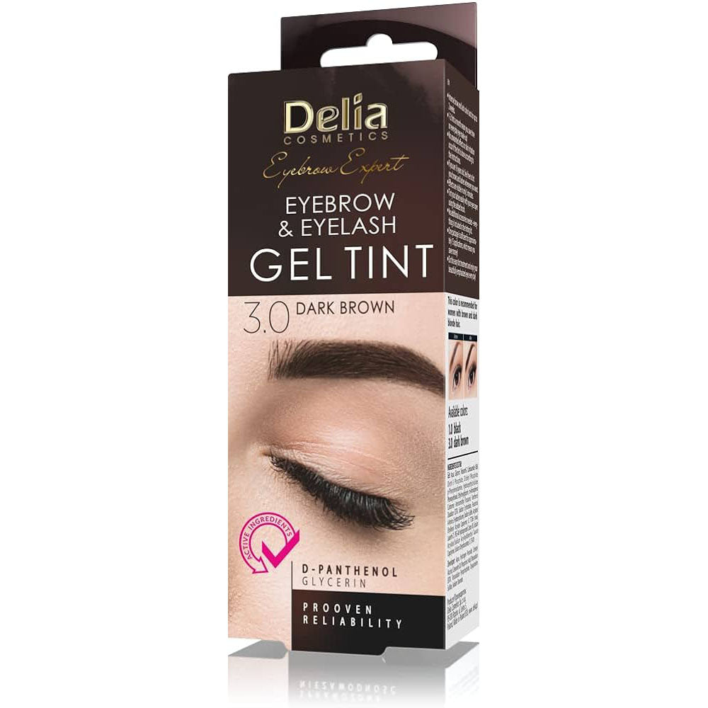 Delia Cosmetics Eyebrow & Eyelash Gel Tint Long-Lasting Colour & Definition for Enhanced Eyes 15 ml/0.51 oz
