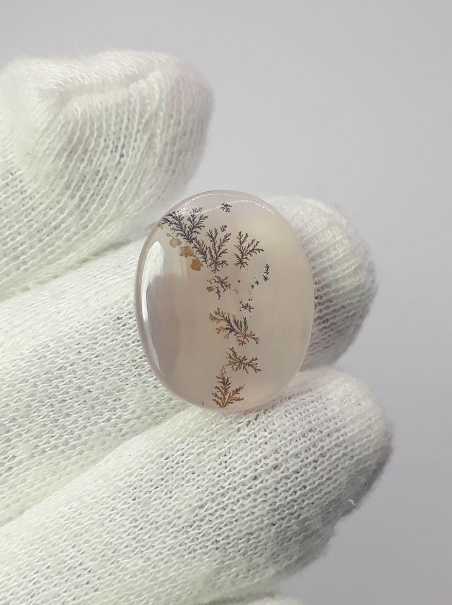 15.1ct Natural Dendritic Agate - Shajri Aqeeq - Dimension-21x17mm