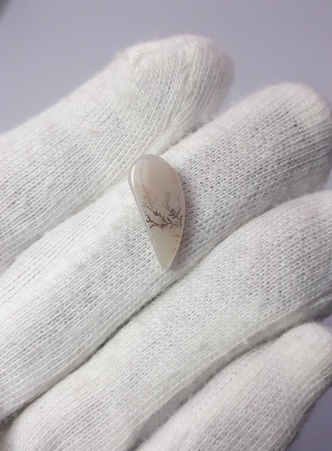 4.2ct Natural Dendritic Agate - Shajri Aqeeq - Dimension-18x9mm