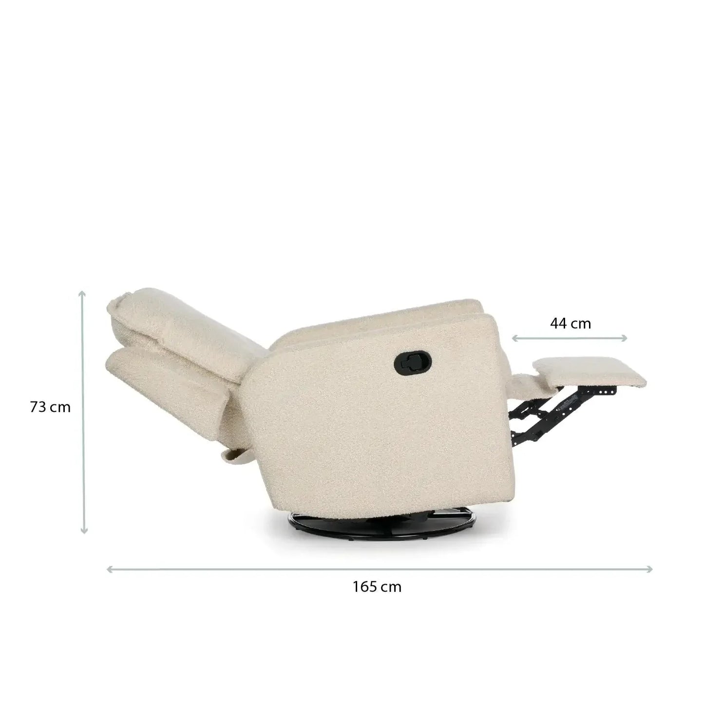 Nursery Glider Recliner Chair Bouclé – 360° Swivel