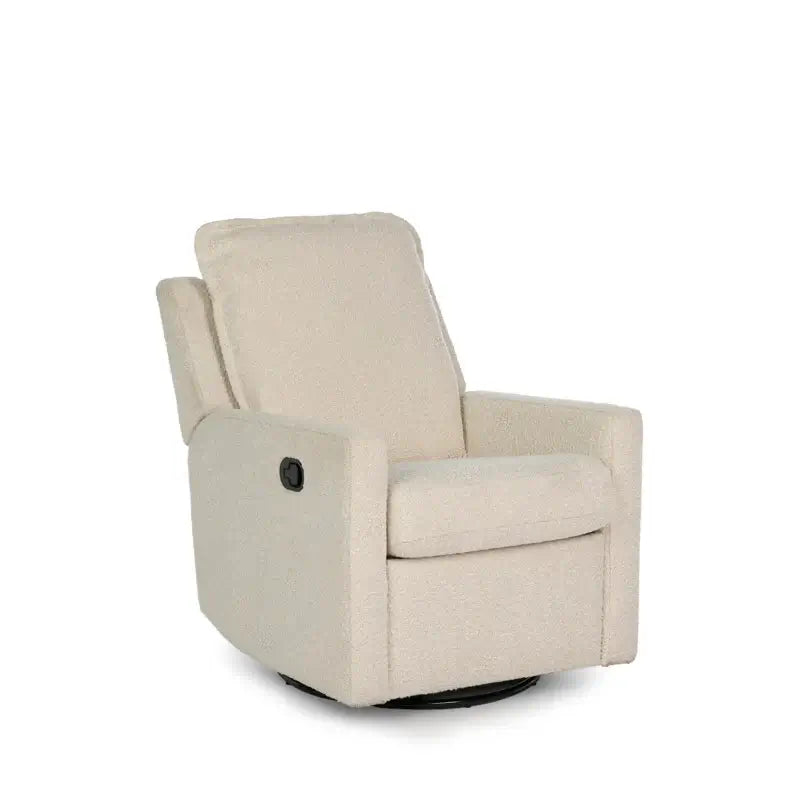 Nursery Glider Recliner Chair Bouclé – 360° Swivel