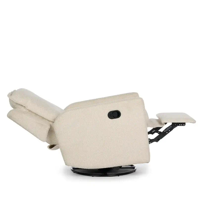 Nursery Glider Recliner Chair Bouclé – 360° Swivel