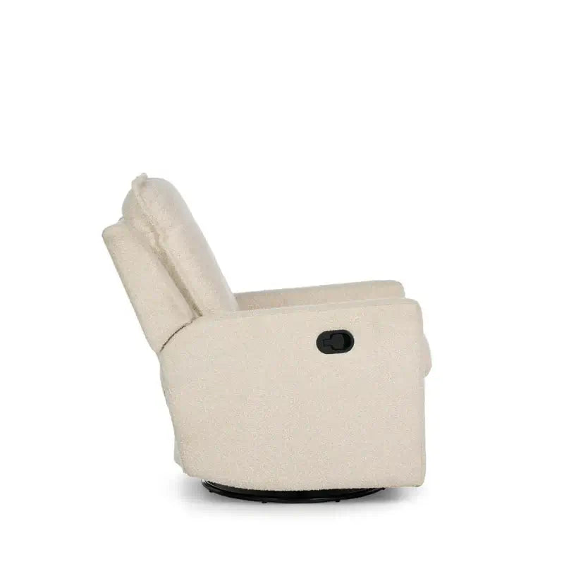 Nursery Glider Recliner Chair Bouclé – 360° Swivel