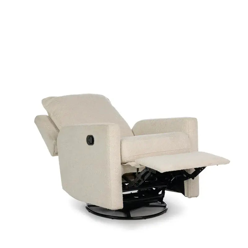 Nursery Glider Recliner Chair Bouclé – 360° Swivel