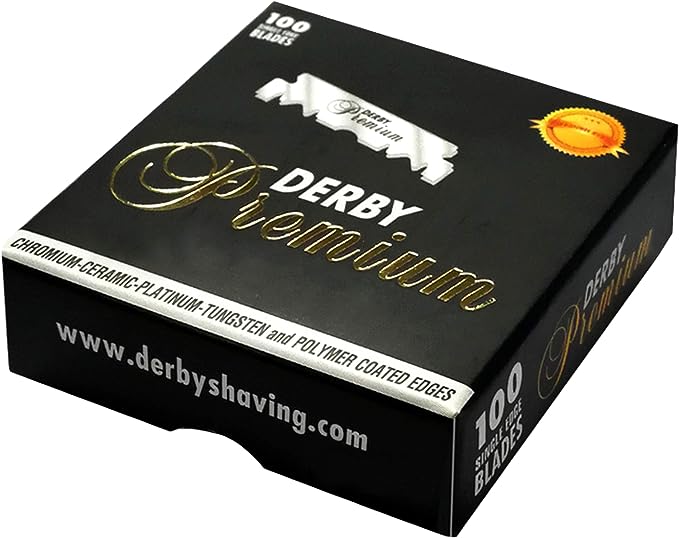 Derby Premium Stainless Steel Single Edge Razor Blades for a Flawless & Comfortable Shave - 100 Count