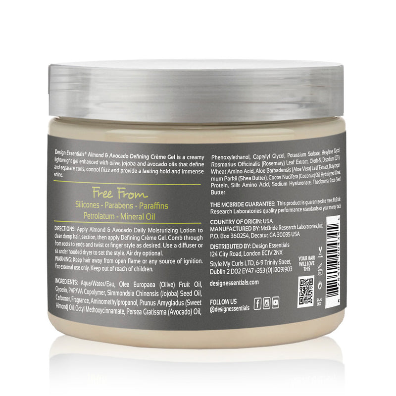 Design Essentials Almond & Avocado Curl Defining Creme Gel 16oz