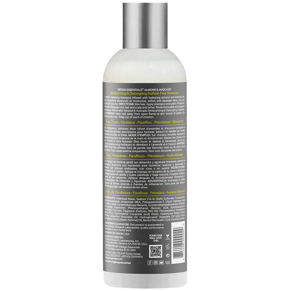 Design Essentials Almond & Avocado Sulfate-Free Shampoo 12oz