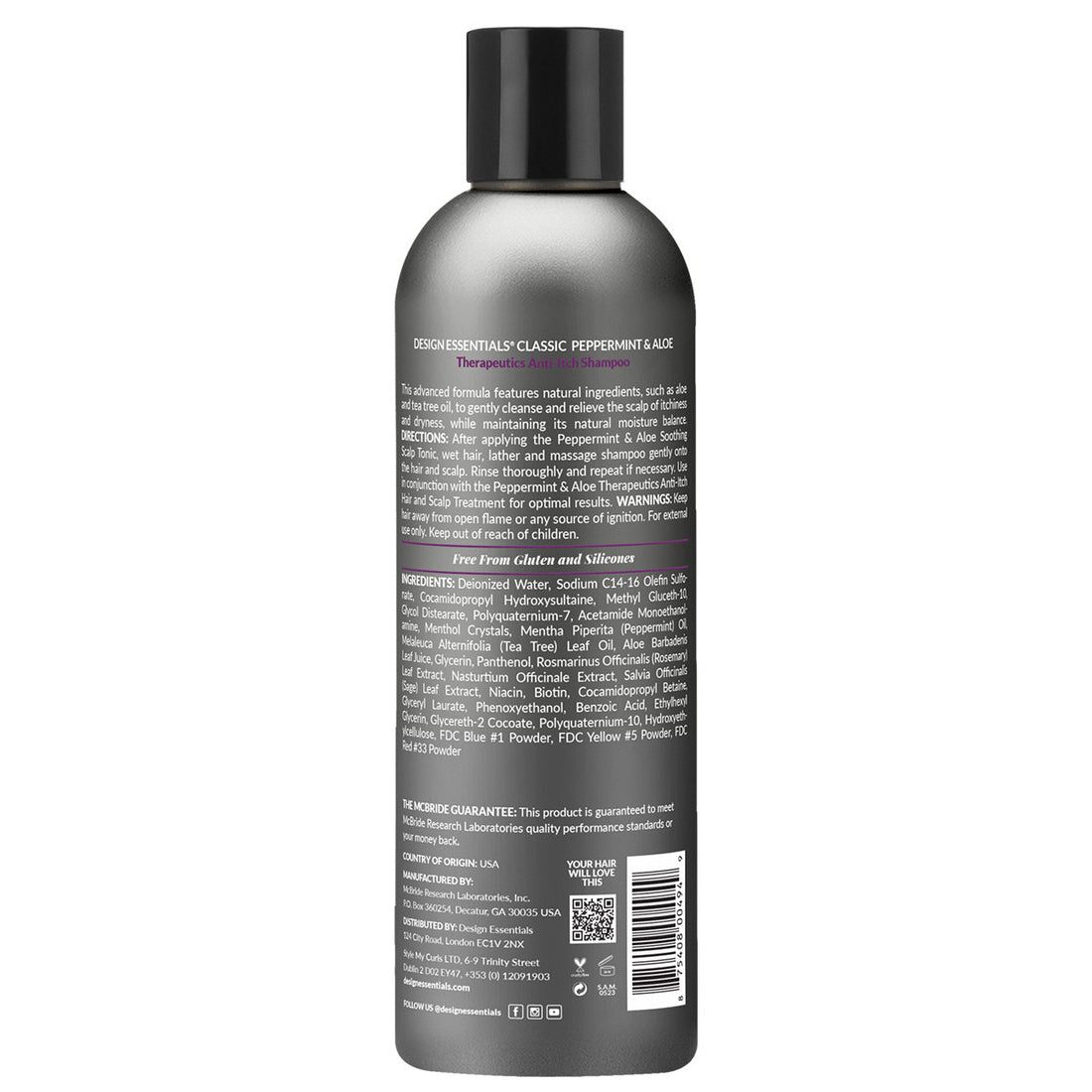 Design Essentials Peppermint & Aloe Therapeutics Anti-Itch Shampoo 8oz
