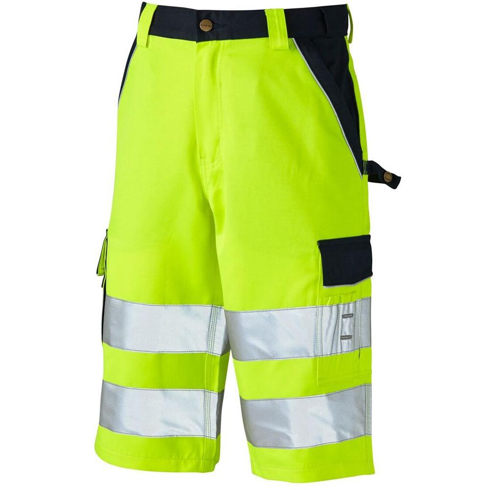 Dickies Industry Hi Vis Work Shorts SA30065 Yellow 30" Waist