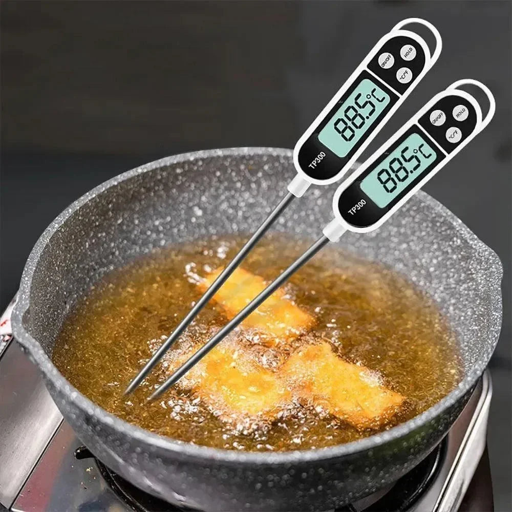 Digital Food Thermometer with Probe - Kitchen Cooking, Meat, BBQ, Electronic Temperature Tool