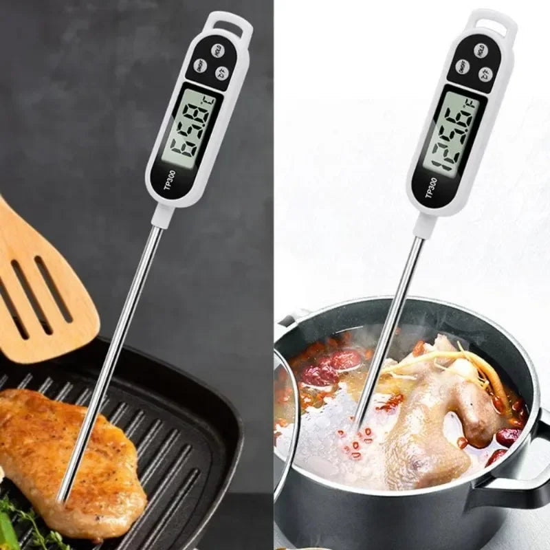 Digital Food Thermometer with Probe - Kitchen Cooking, Meat, BBQ, Electronic Temperature Tool