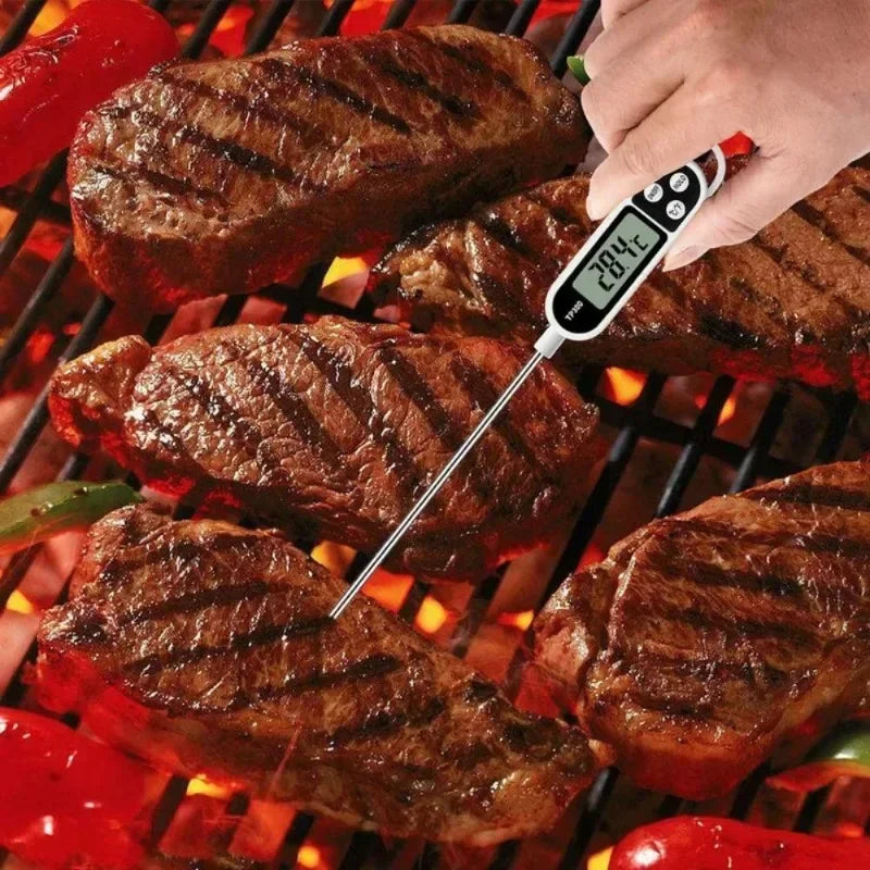Digital Food Thermometer with Probe - Kitchen Cooking, Meat, BBQ, Electronic Temperature Tool