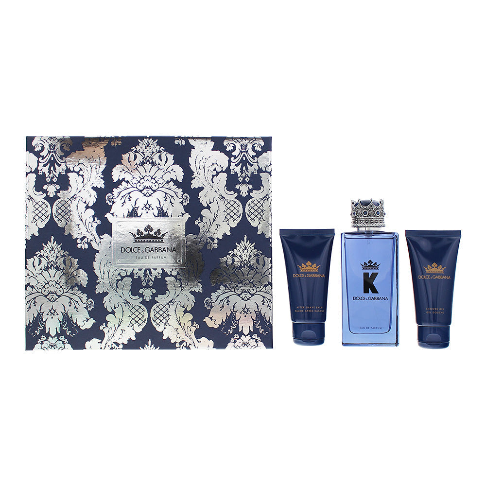 Dolce & Gabbana K Gift Set 100ml EDP + 50ml After Shave Balm + 50ml Shower Gel Men's Fragrance