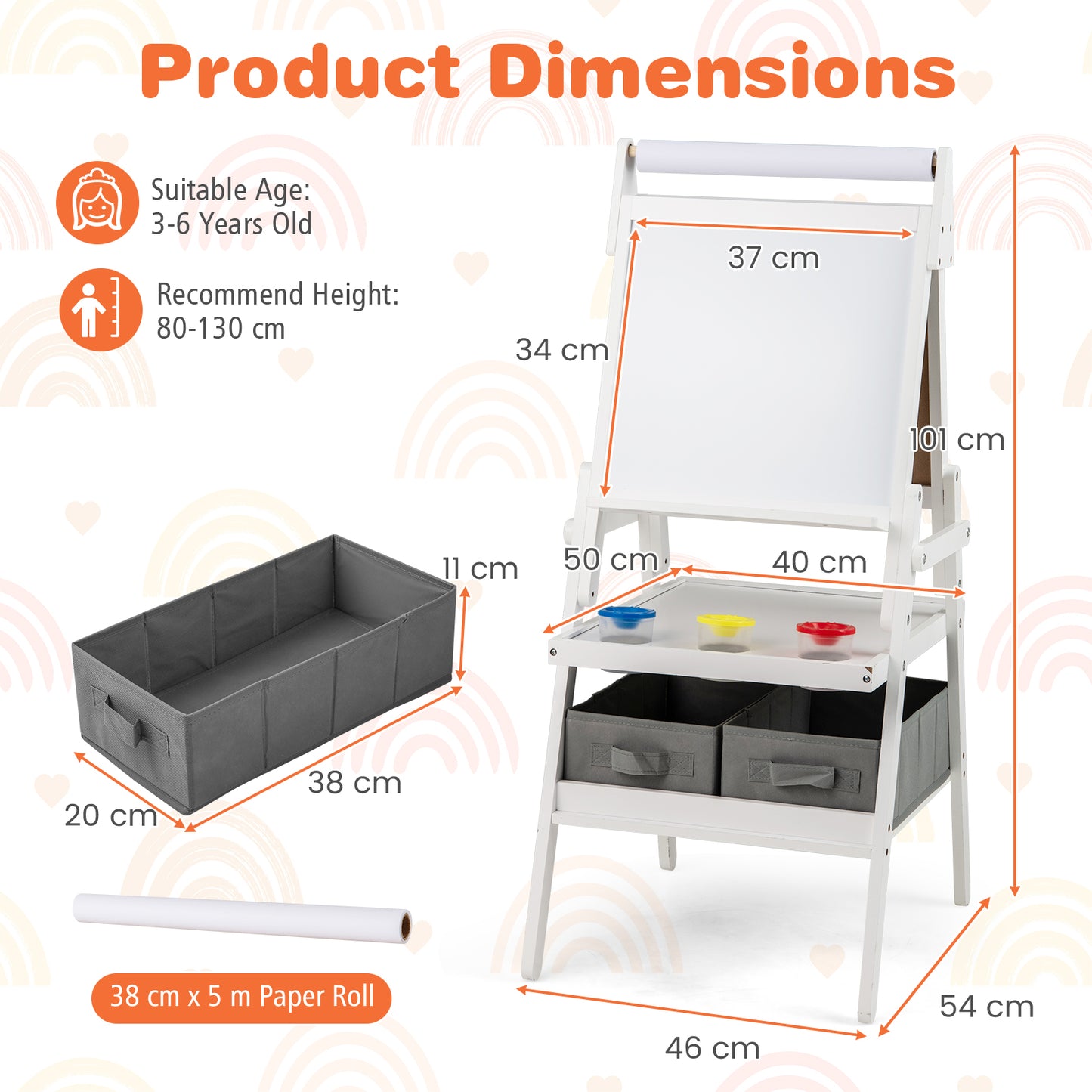 Double-sided Kids Easel with Magnetic Whiteboard and Chalkboard-Dark Green